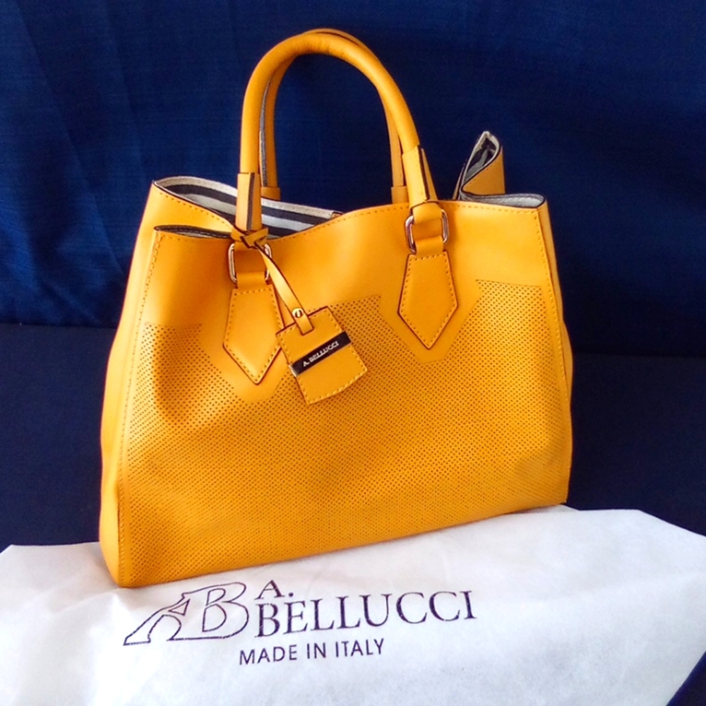 A. Bellucci Italian leather mustard yellow bag